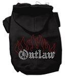 Outlaw Rhinestone Hoodies (Color/Size: Black L)