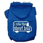 I ride the short bus Screen Print Pet Hoodies (Color/Size: Blue Size M)