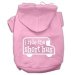 I ride the short bus Screen Print Pet Hoodies (Color/Size: Light Pink Size M)