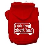 I ride the short bus Screen Print Pet Hoodies (Color/Size: Red Size M)