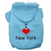 I Love New York Screen Print Pet Hoodies