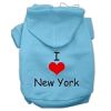 I Love New York Screen Print Pet Hoodies