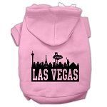 Las Vegas Skyline Screen Print Pet Hoodies (Color/Size: Light Pink Size Lg)