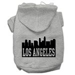 Los Angeles Skyline Screen Print Pet Hoodies (Color/Size: Grey Size Lg)