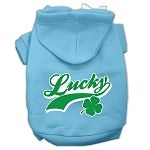 Lucky Swoosh Screen Print Pet Hoodies (Color/Size: Baby Blue Size Med)