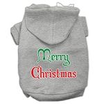 Merry Christmas Screen Print Pet Hoodies (Color/Size: Grey Size Lg)