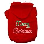 Merry Christmas Screen Print Pet Hoodies (Color/Size: Red Size Lg)