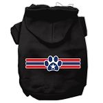 Patriotic Star Paw Screen Print Pet Hoodies (Color/Size: Black Size Med)