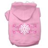 Pink Snowflake Swirls Screenprint Pet Hoodies