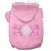 Pink Snowflake Swirls Screenprint Pet Hoodies