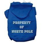 Property of North Pole Screen Print Pet Hoodies (Color/Size: Blue Size L)