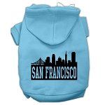 San Francisco Skyline Screen Print Pet Hoodies (Color/Size: Baby Blue Size Lg)