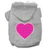 Pink Swiss Dot Heart Screen Print Pet Hoodies