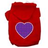 Purple Swiss Dot Heart Screen Print Pet Hoodies