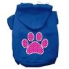 Pink Swiss Dot Paw Screen Print Pet Hoodies